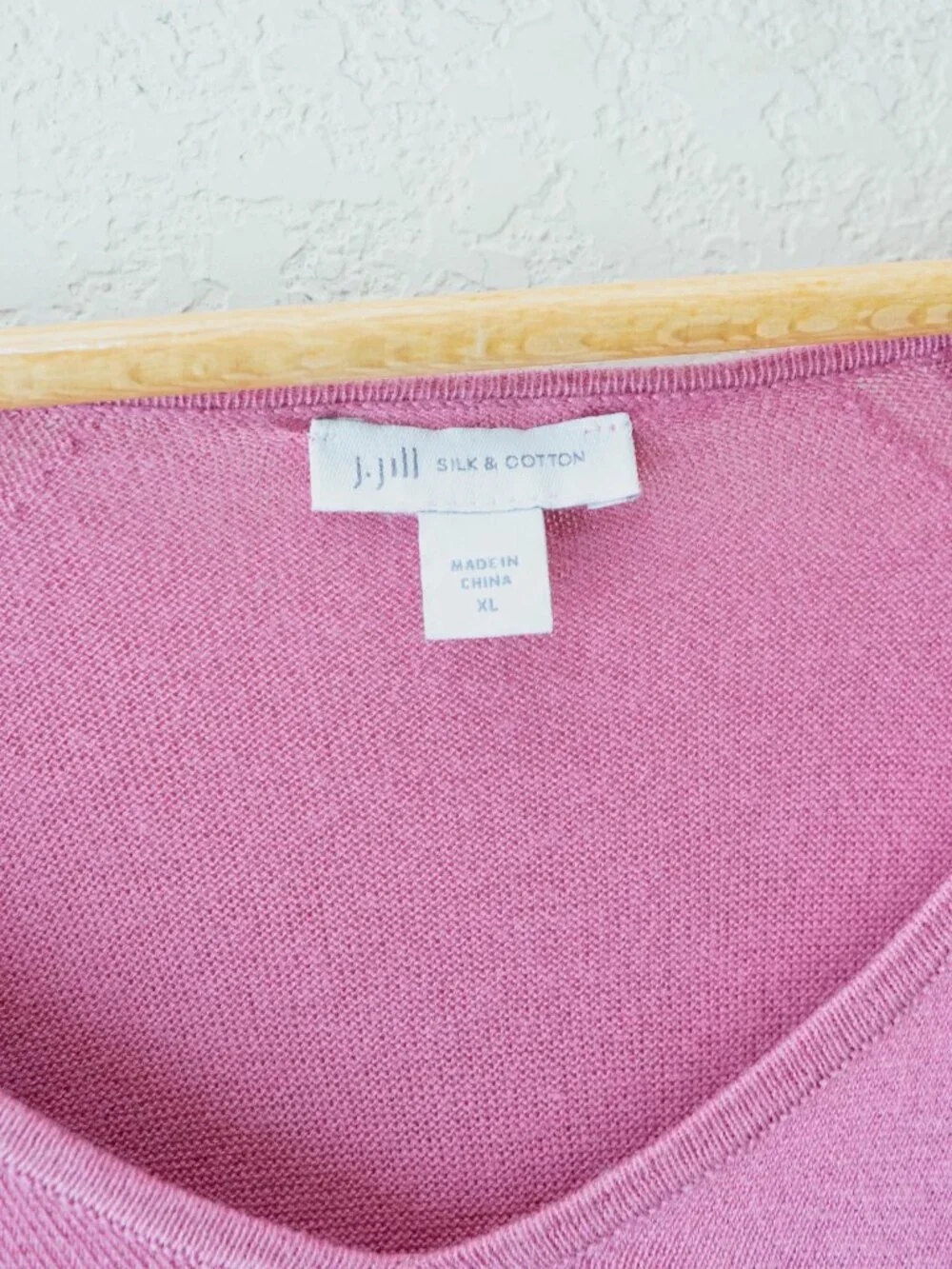 J Jill Cotton Silk Sweater XL Pink V Neck Lightweight Tunic Soft Relaxed Womens - Picture 2 of 12